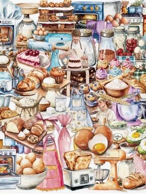 50 Retro Baking Stickers Kitchen Items Apron Sweets Eggs Bread Oven Baker Cookie